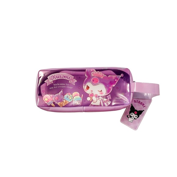 Kuromi Kawaii Pencil Bag Case Purple Stationery Pouch Sanrio Ice Cream Design - Picture 1 of 3